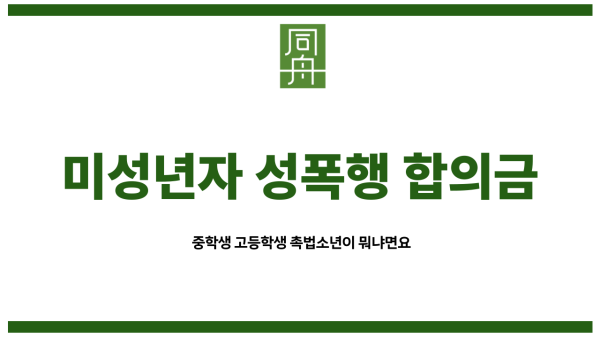 미성년자 성폭행 합의금